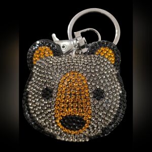 Bear Rhinestone Bag Charm Keychain